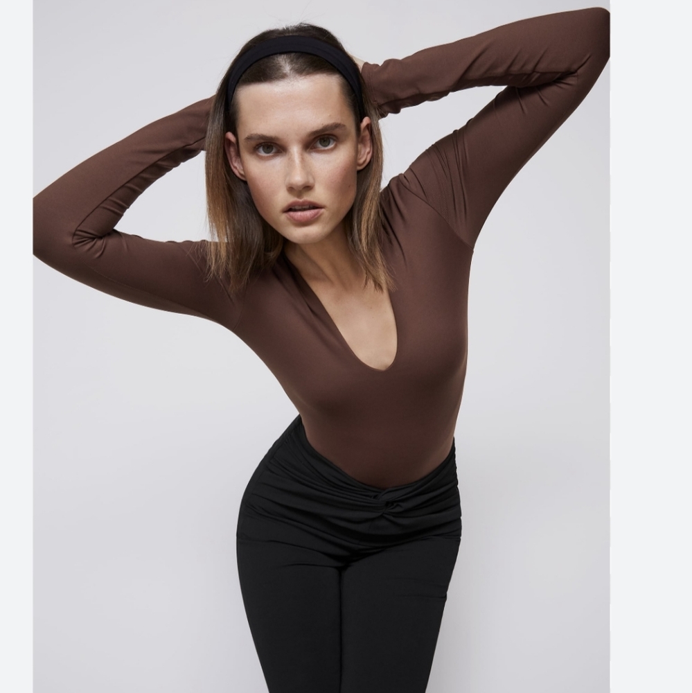 Zara Brown Bodysuit - NWT - Size L